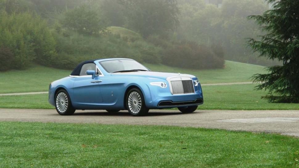 Blue Rolls Royce Driving Nature Image Wallpaper,blue - Rolls Royce Hyperion - HD Wallpaper 
