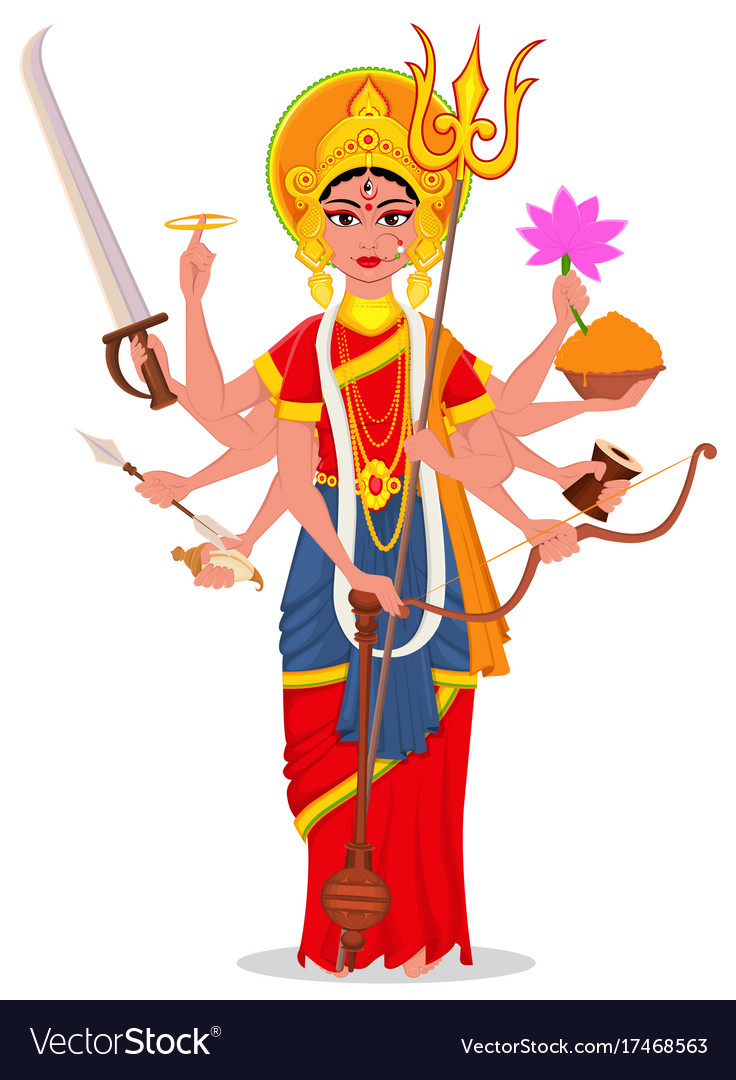 Maa Durga Ten Hands - HD Wallpaper 