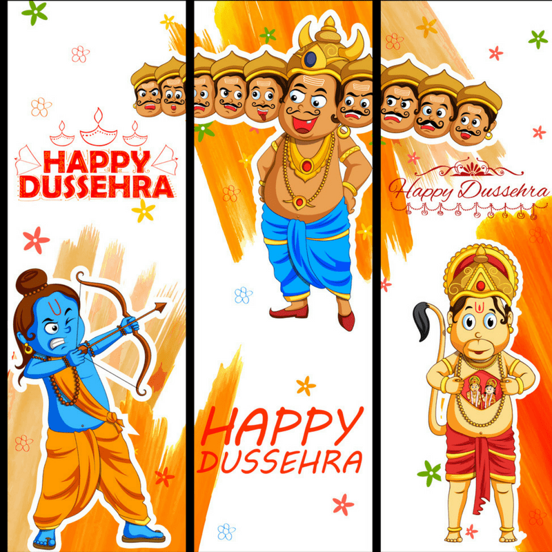 Animated Dussehra Images - Ram Killing Ravan Clipart - HD Wallpaper 