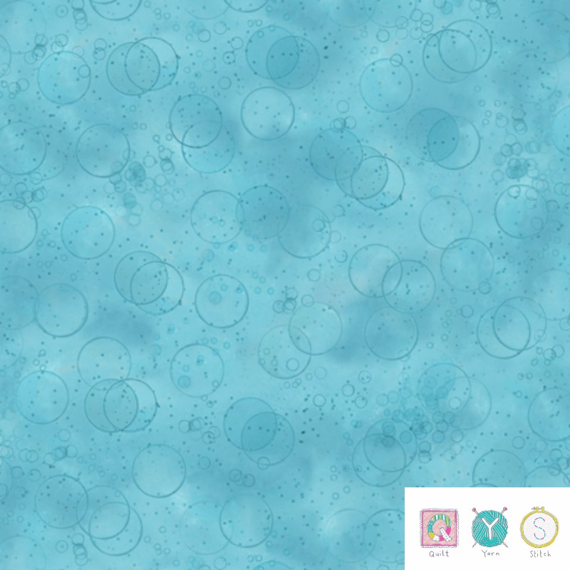 Blue Bubbles Cotton Fabric - Wallpaper - HD Wallpaper 