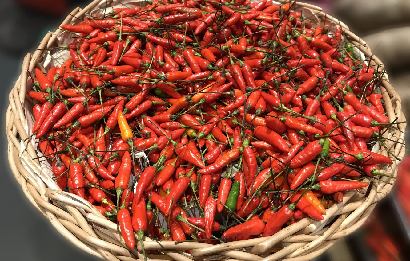 Photo Wallpaper Background, Food, Very Hot, Pepper - Bird's Eye Chili - HD Wallpaper 