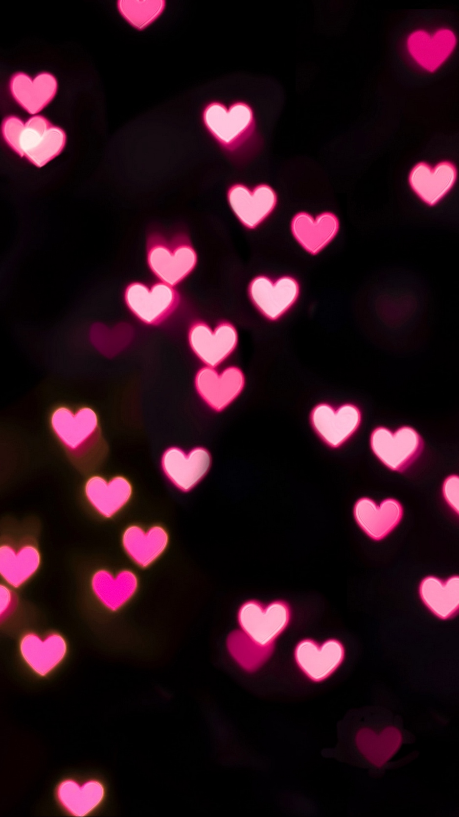 Wallpaper Hearts, Lights, Glow, Pink, Love - Обои На Айфон Сердечки - HD Wallpaper 