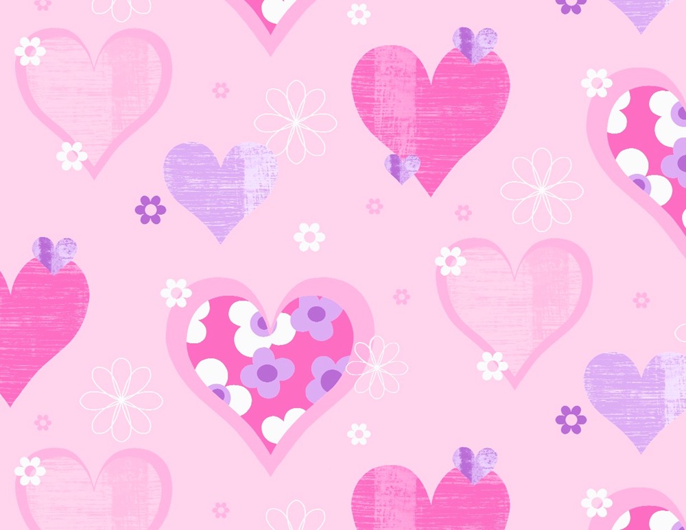Hearts Pink And Purple - HD Wallpaper 