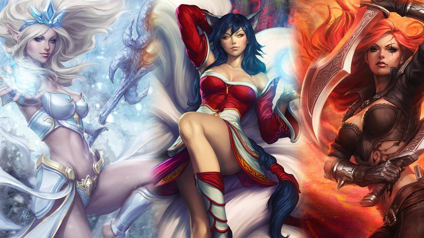 League Of Legends Ahri And Katarina - HD Wallpaper 