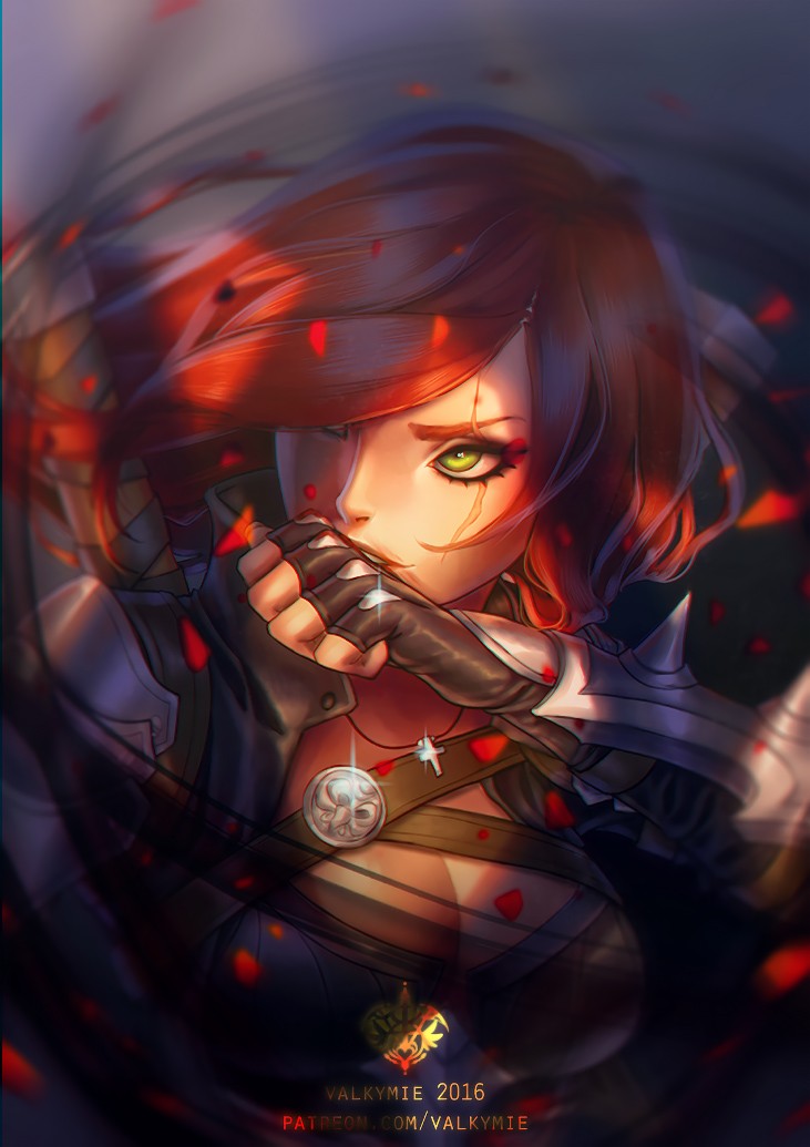 Katarina By Valkymie Hd Wallpaper Fan Art Artwork League - Cute League Of Legends Katarina Fan Art - HD Wallpaper 