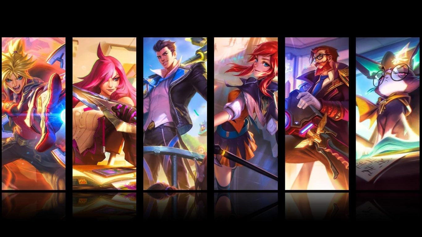 Battle Academia Skins Lux Ezreal Katarina Jayce League Of Legends Battle Academia 1366x768 Wallpaper Teahub Io