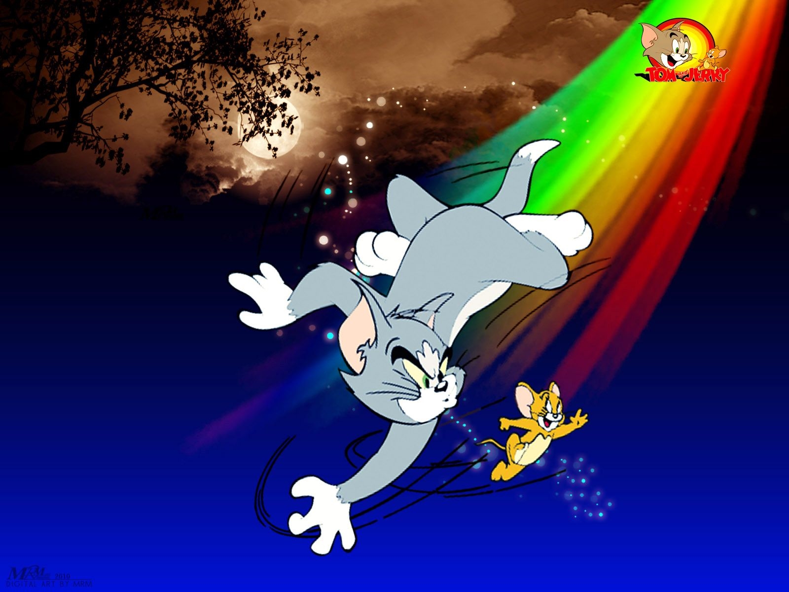 New Tom And Jerry Wallpaper For Nexus Cartoons Wallpapers - Tom And Jerry Rainbow - HD Wallpaper 