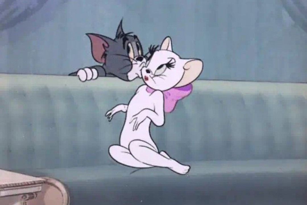 Grunge, Tom And Jerry, Cartoon - Tom And Toodles Kiss - HD Wallpaper 