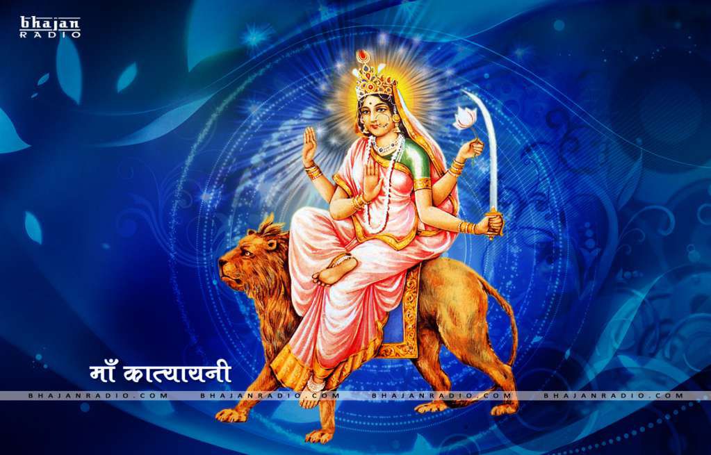 Durga Maa Wallpaper - Maa Katyayani - HD Wallpaper 