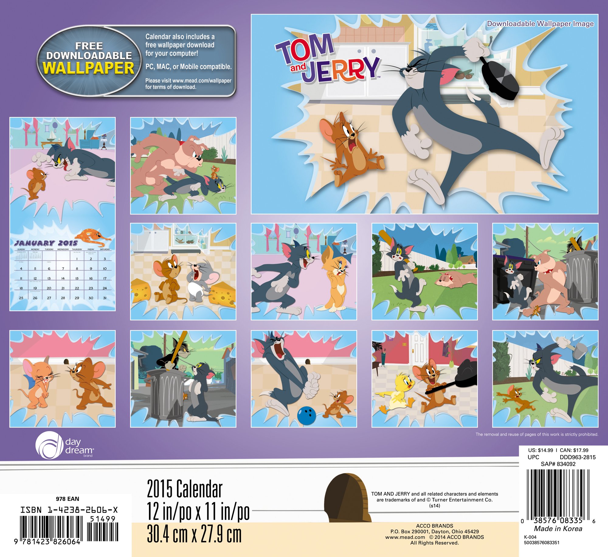 Tom And Jerry Calendar 2015 - HD Wallpaper 