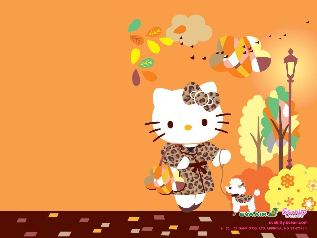Hello Kitty Fall Background - HD Wallpaper 
