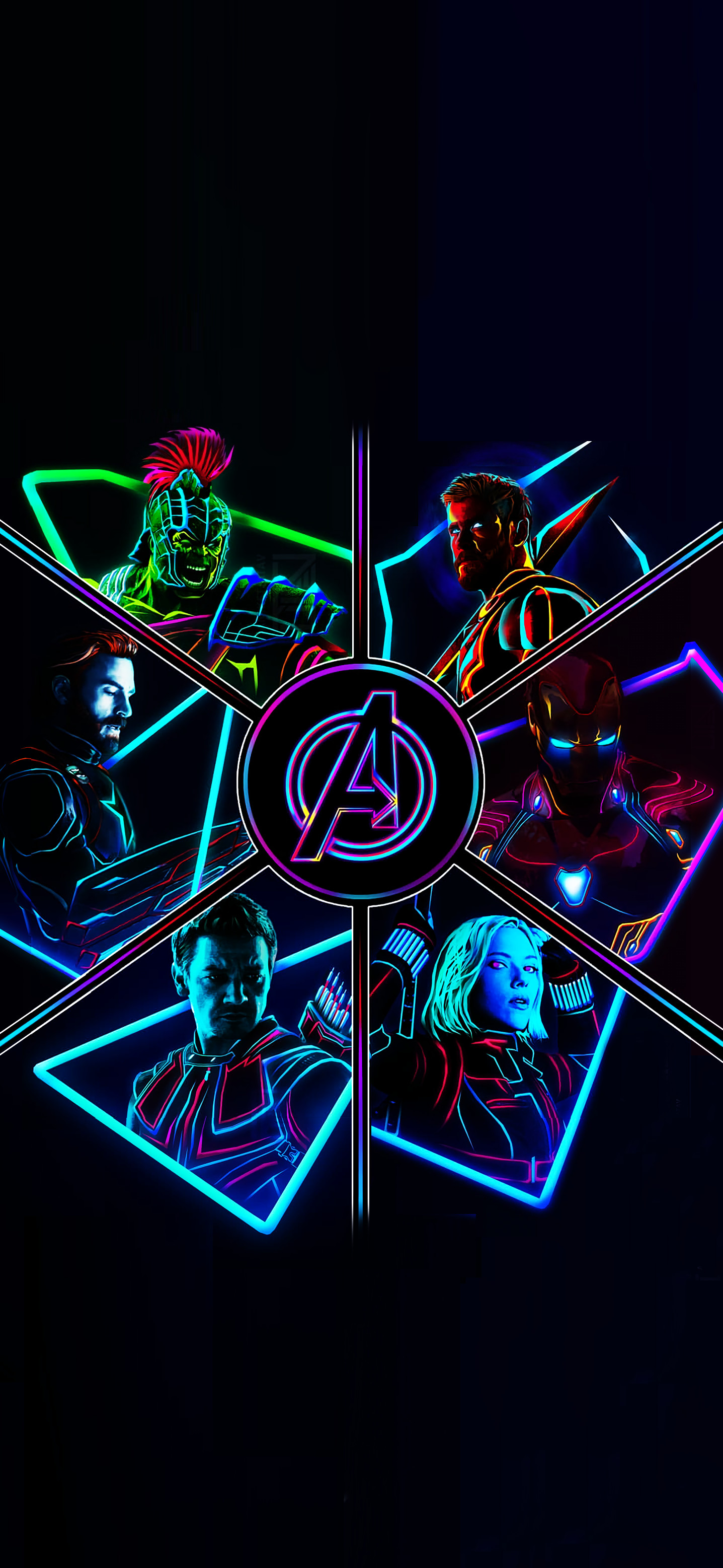 1437x3114, 2012 Neon Avengers Full Res Phone Wallpapers - Marvel Wallpaper Phone Hd - HD Wallpaper 