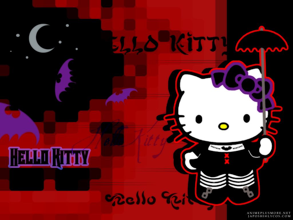 Hello Kitty Red Wallpaper - Gothic Hello Kitty - HD Wallpaper 