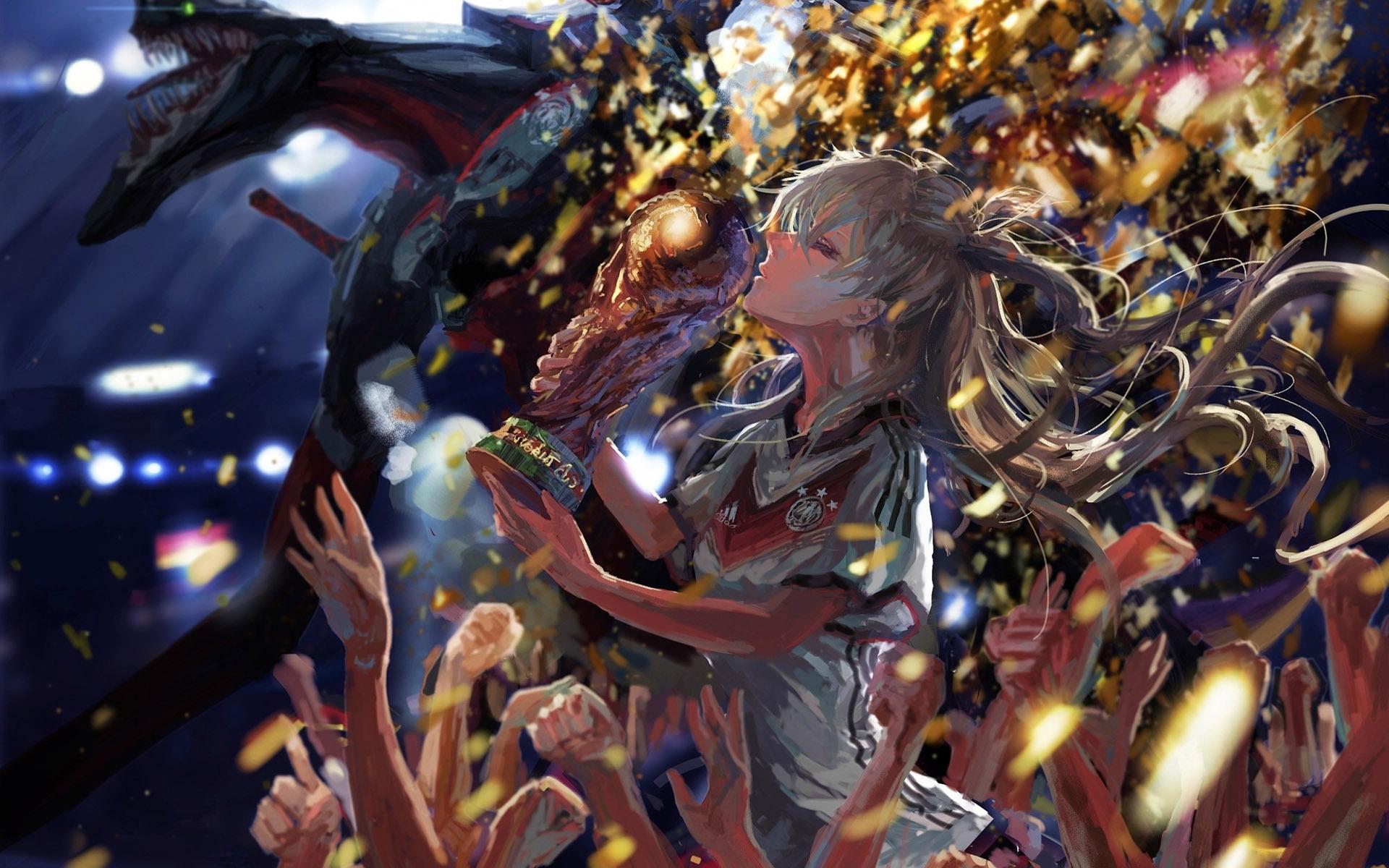 Hd Neon Genesis Evangelion - Asuka Germany World Cup - HD Wallpaper 