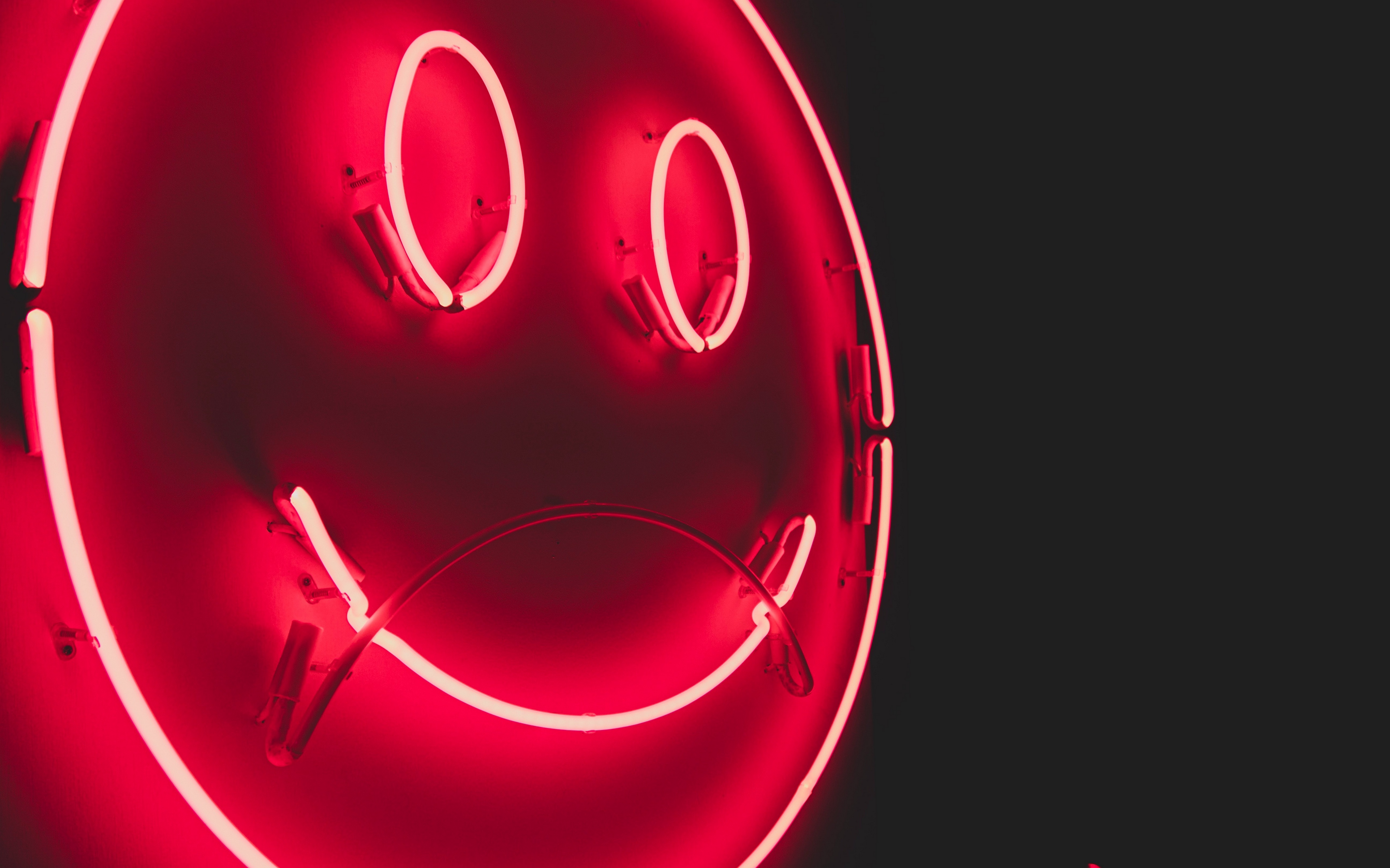 Wallpaper Smile, Smiley, Neon, Glow, Red - Neon Background - HD Wallpaper 