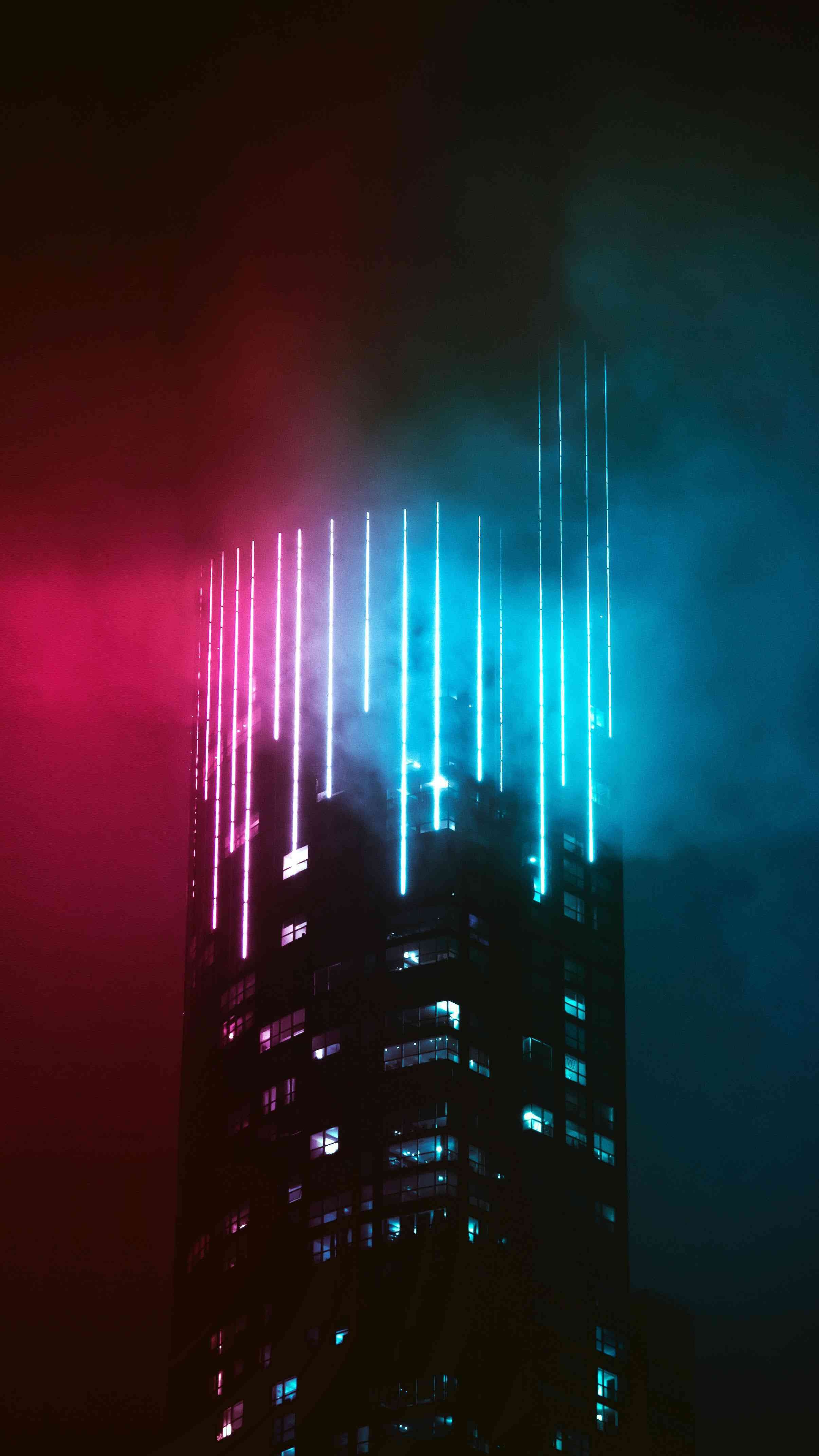 Iphone Wallpaper - Neon Building - HD Wallpaper 
