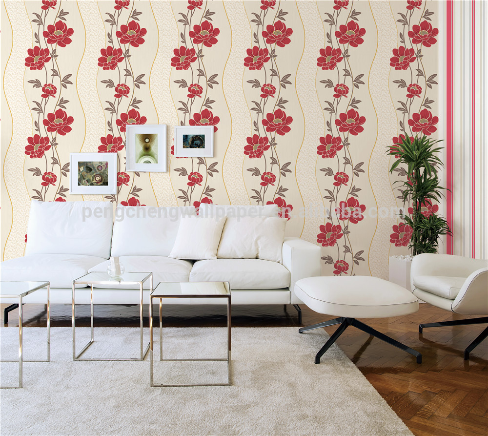 Latest Design Beauty Flower Pvc Vinyl Wallpaper With - Salas Em Branco Cru Coral - HD Wallpaper 