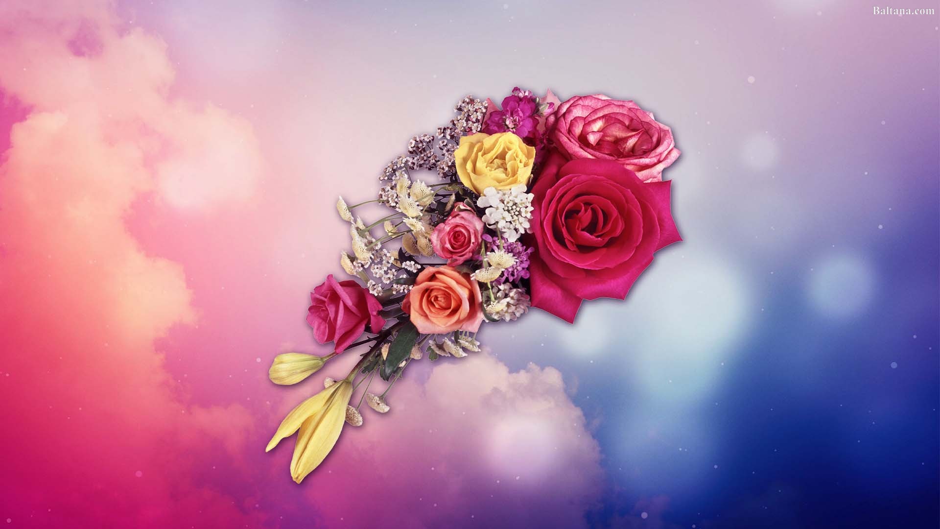 Flower Bouquet Wallpaper - Garden Roses - HD Wallpaper 