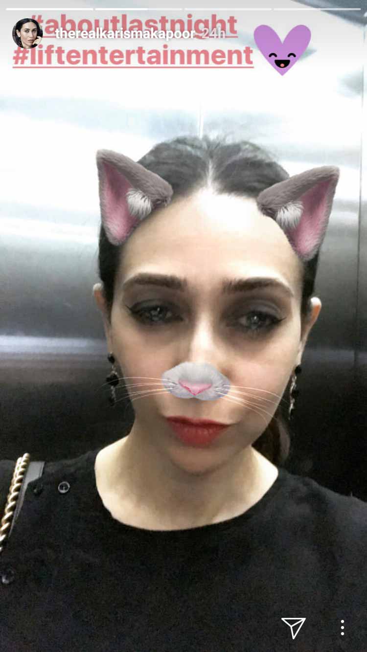 Karisma Kapoor Tries On The Rabbit Filter For Her Pic - Karisma Kapoor Sexy  Face - 750x1333 Wallpaper 