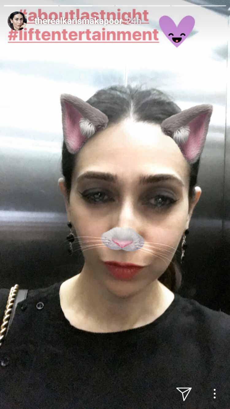 Karisma Kapoor Tries On The Rabbit Filter For Her Pic - Karisma Kapoor Sexy Face - HD Wallpaper 