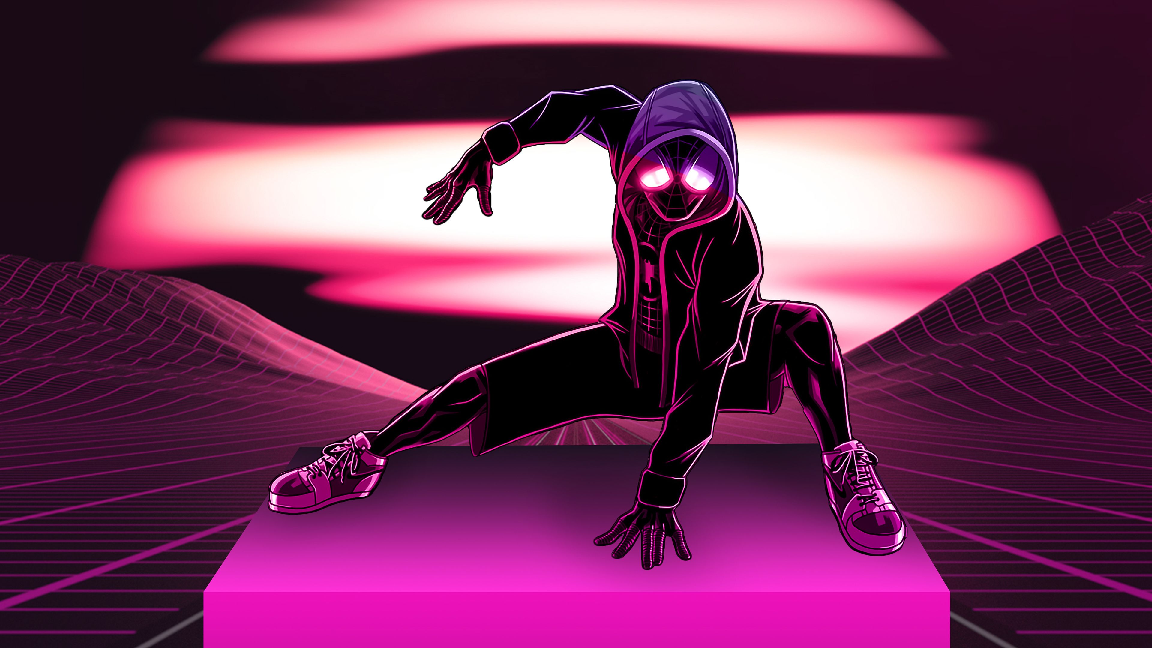 Neon Spiderman Wallpaper 4k - HD Wallpaper 