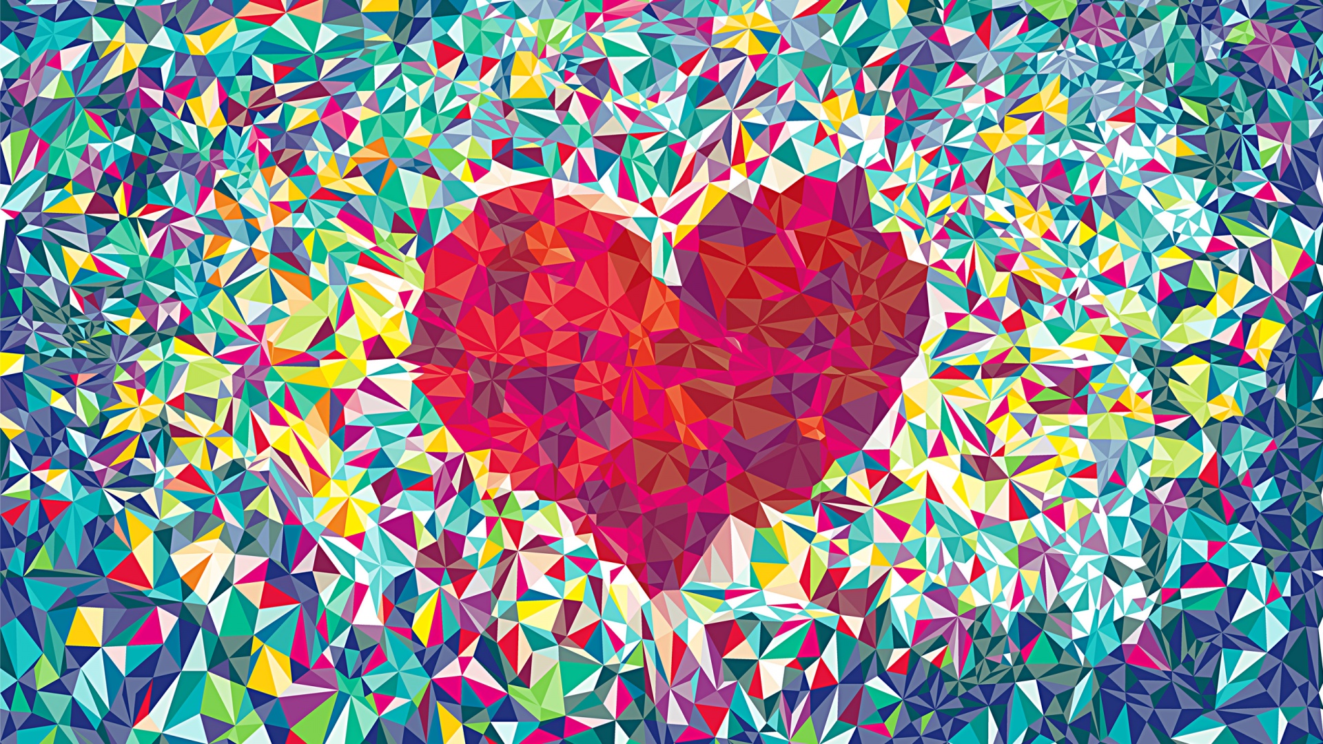 Heart Shape, Low Poly, Triangles, Love - HD Wallpaper 