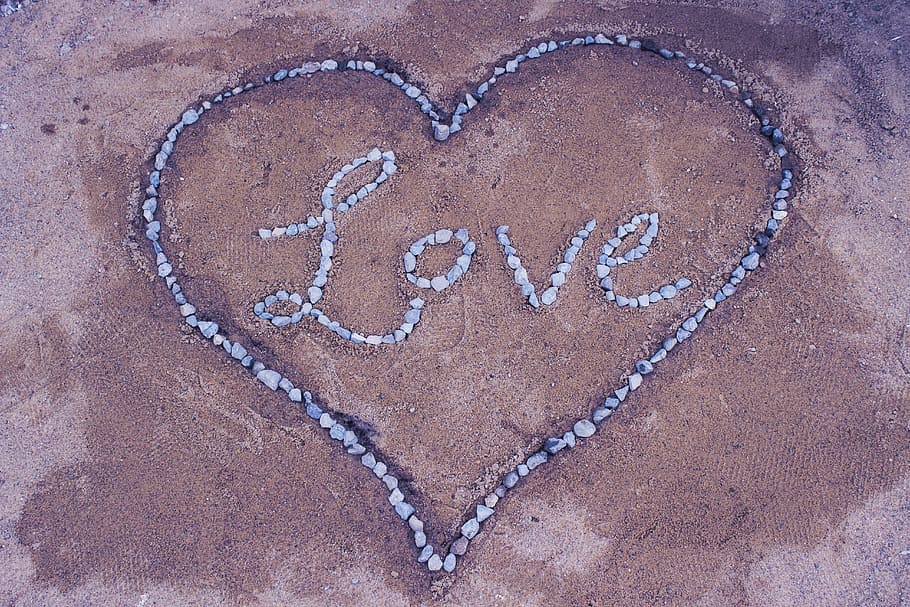 Heart, Heart Shape, Sand, Love, Love Background, I - HD Wallpaper 