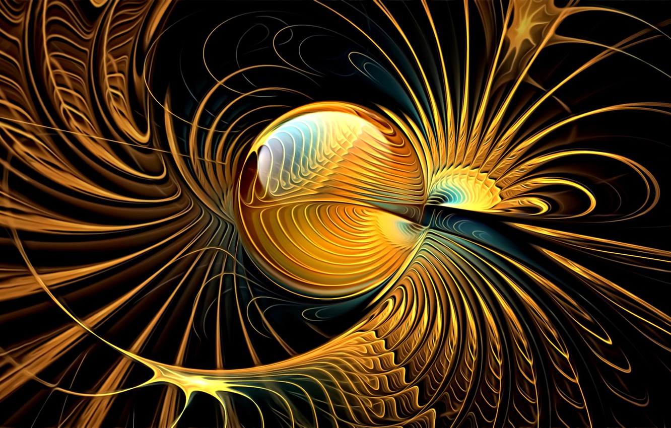 Photo Wallpaper Line, Abstraction, Fiction, Wallpaper, - Абстракция Черный Золото Обои - HD Wallpaper 