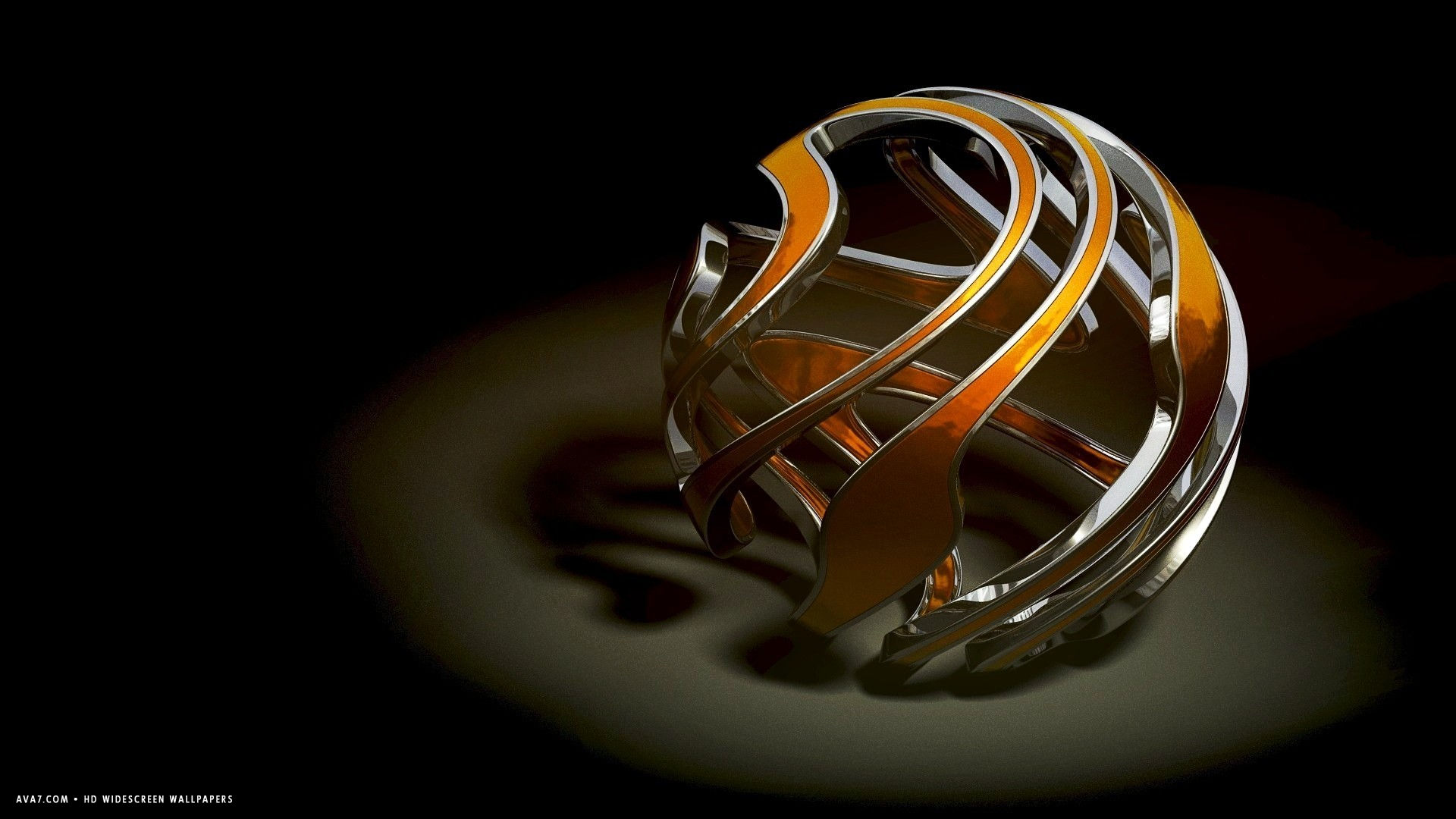 3d Ball Shape Spiral Metal Shadow Hd Widescreen Wallpaper - Wall Paper - HD Wallpaper 