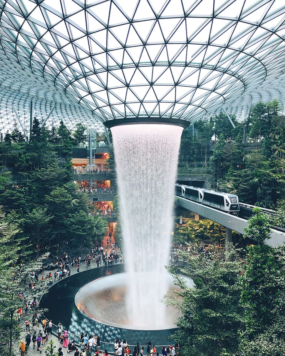 Waterfalls Photography, Jewel Changi Airport, Singapore, - HD Wallpaper 