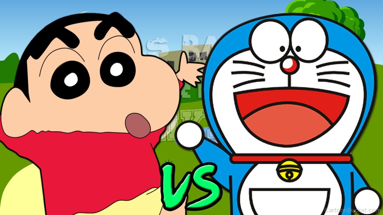 Shin Chan Vs Doraemon - Doraemon And Shin Chan - 1280x720 Wallpaper -  
