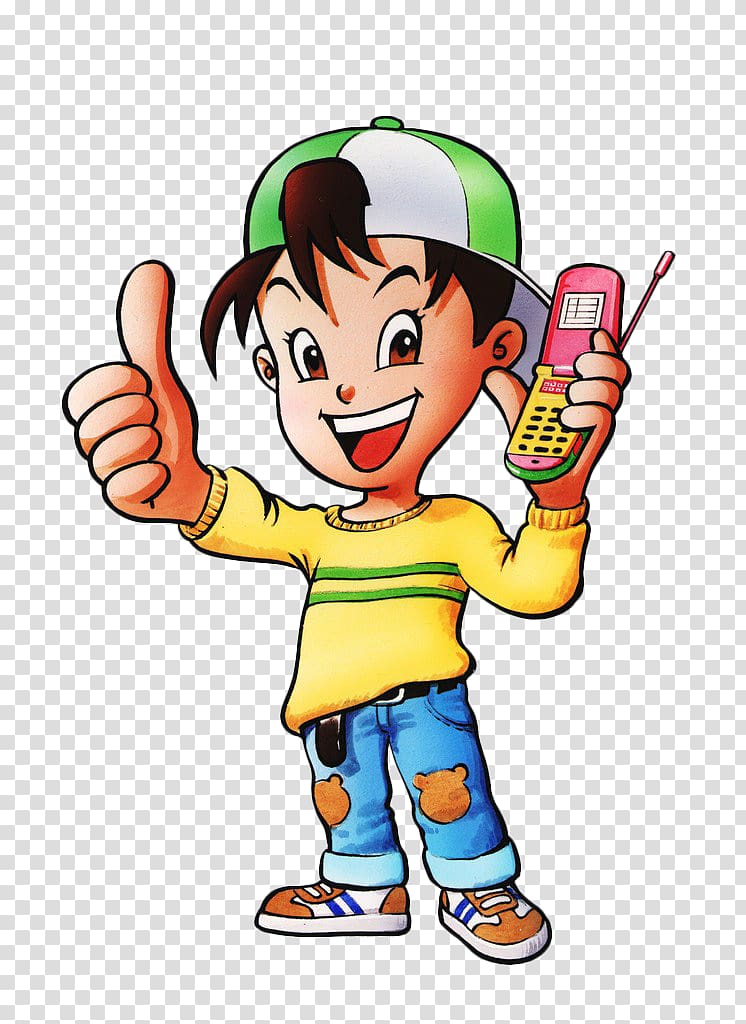 Boy Holding Flip Phone Art, Mobile Phone Drawing Child - HD Wallpaper 