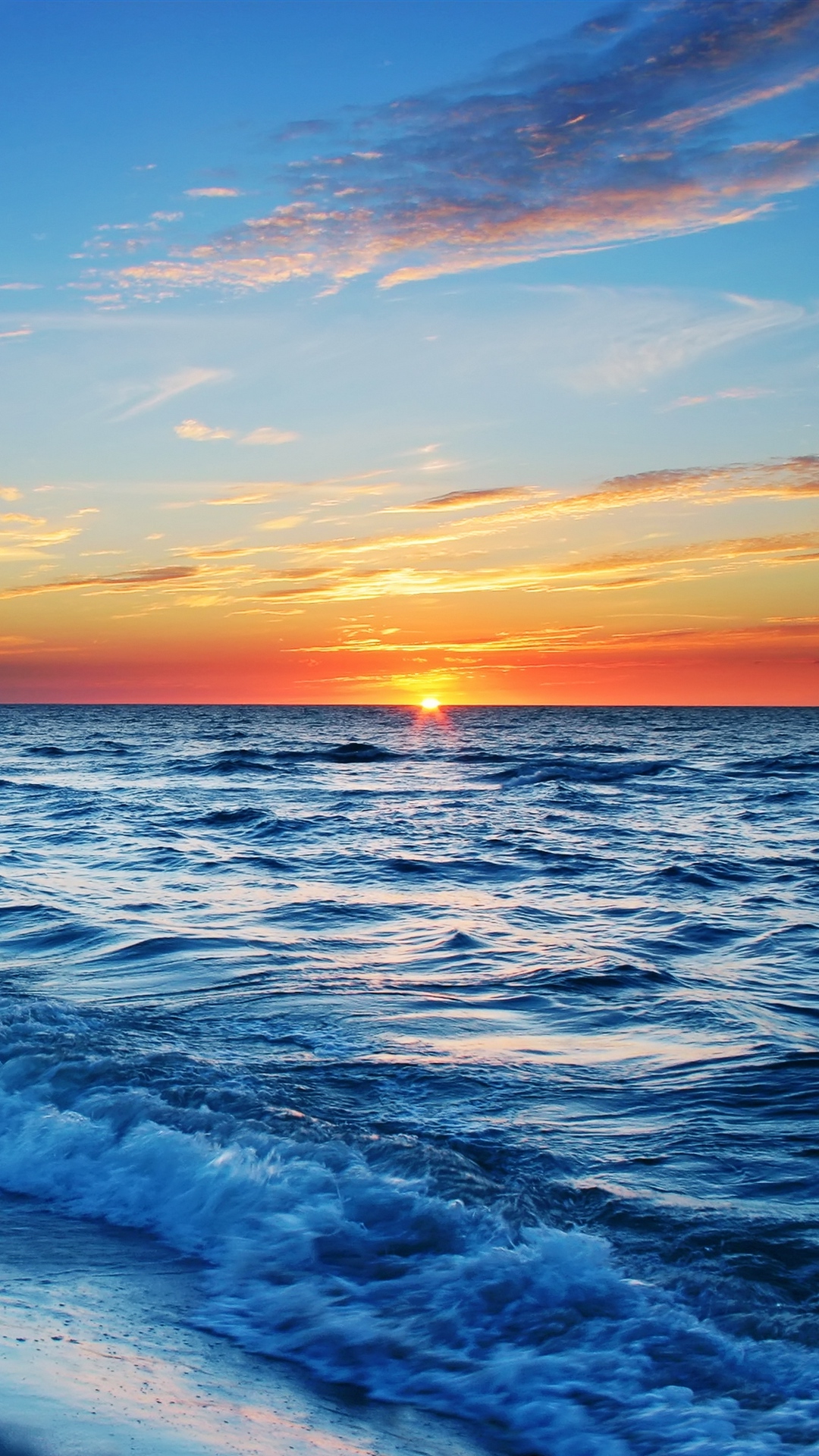 Sea Beach Evening Sun Sunset Wallpaper - Sun Wallpaper Hd For Mobile - HD Wallpaper 