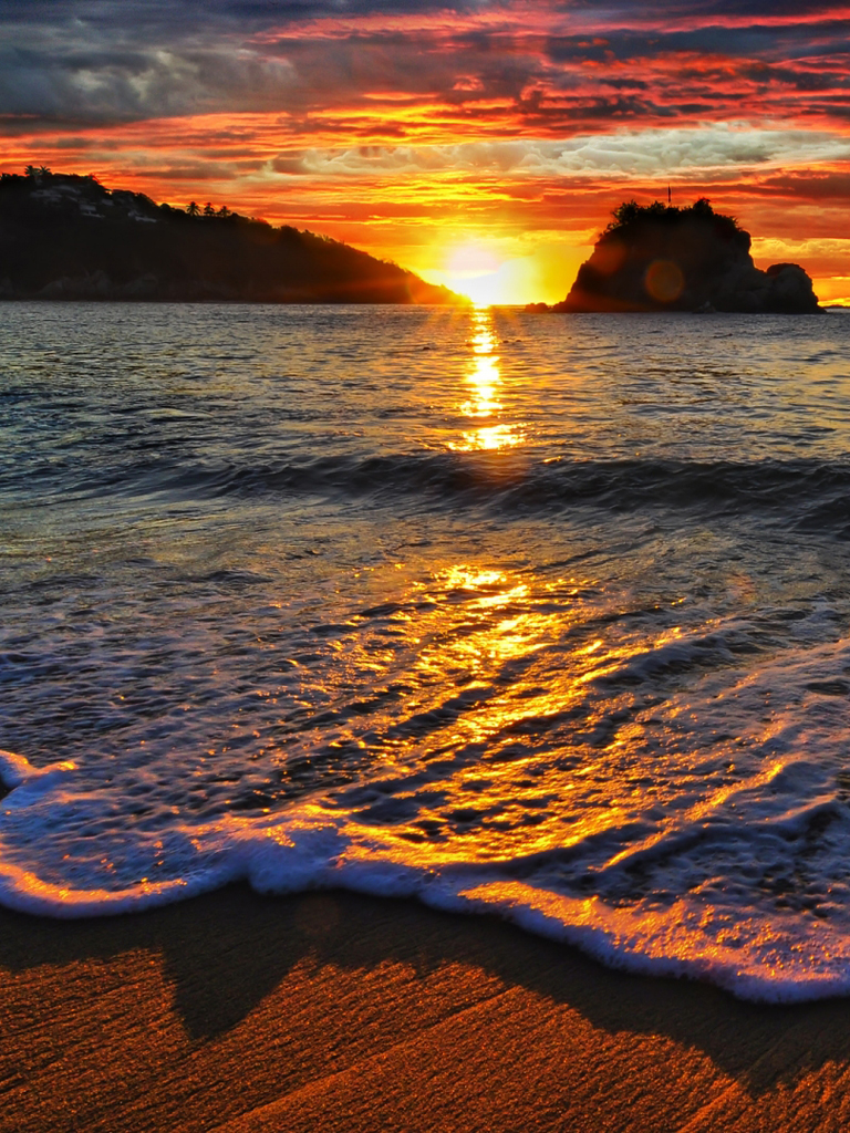 Sea Beach Lovely Sunset View Sunset Wallpapers For Mobile 768x1024