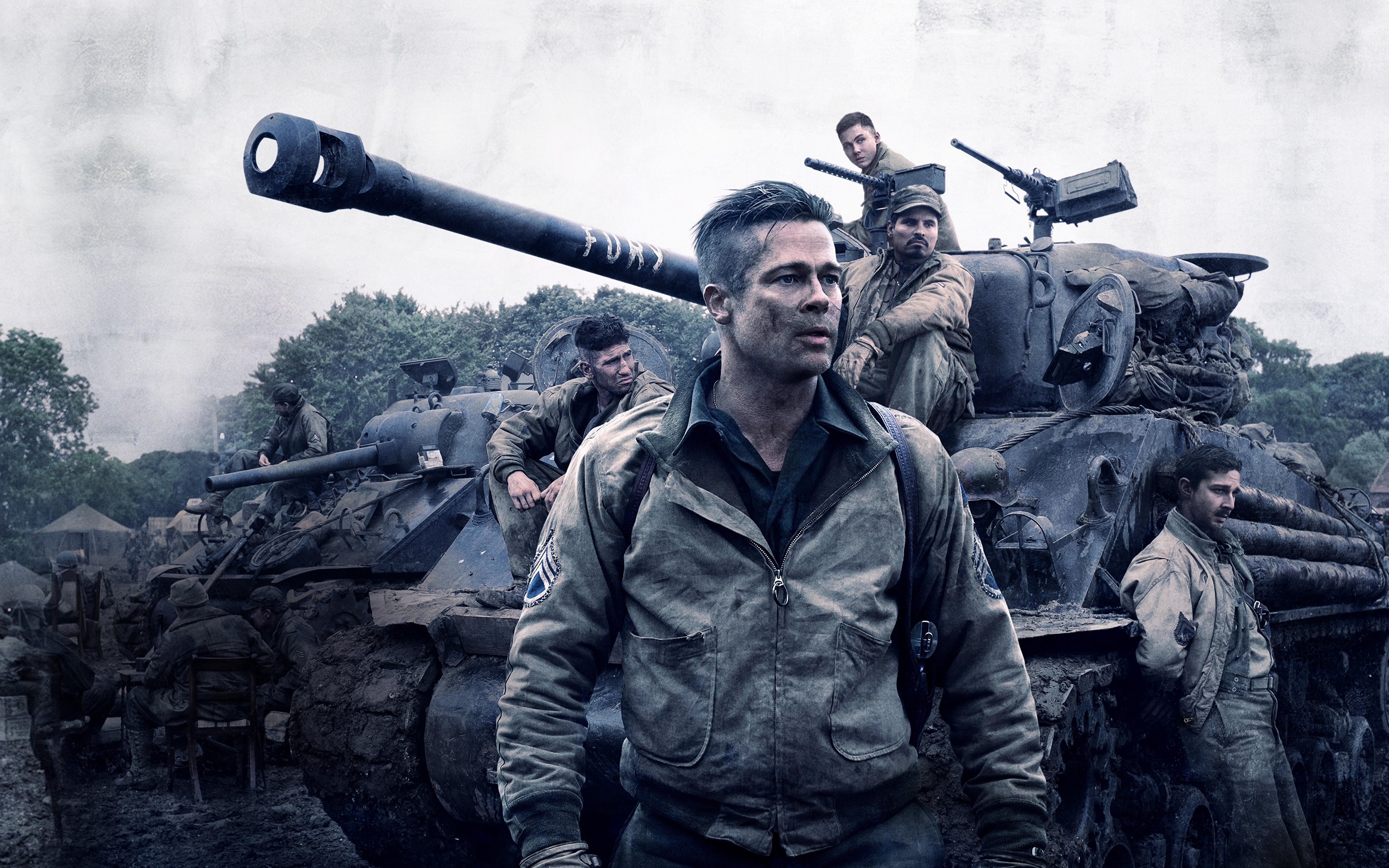 Brad Pitt Fury - HD Wallpaper 