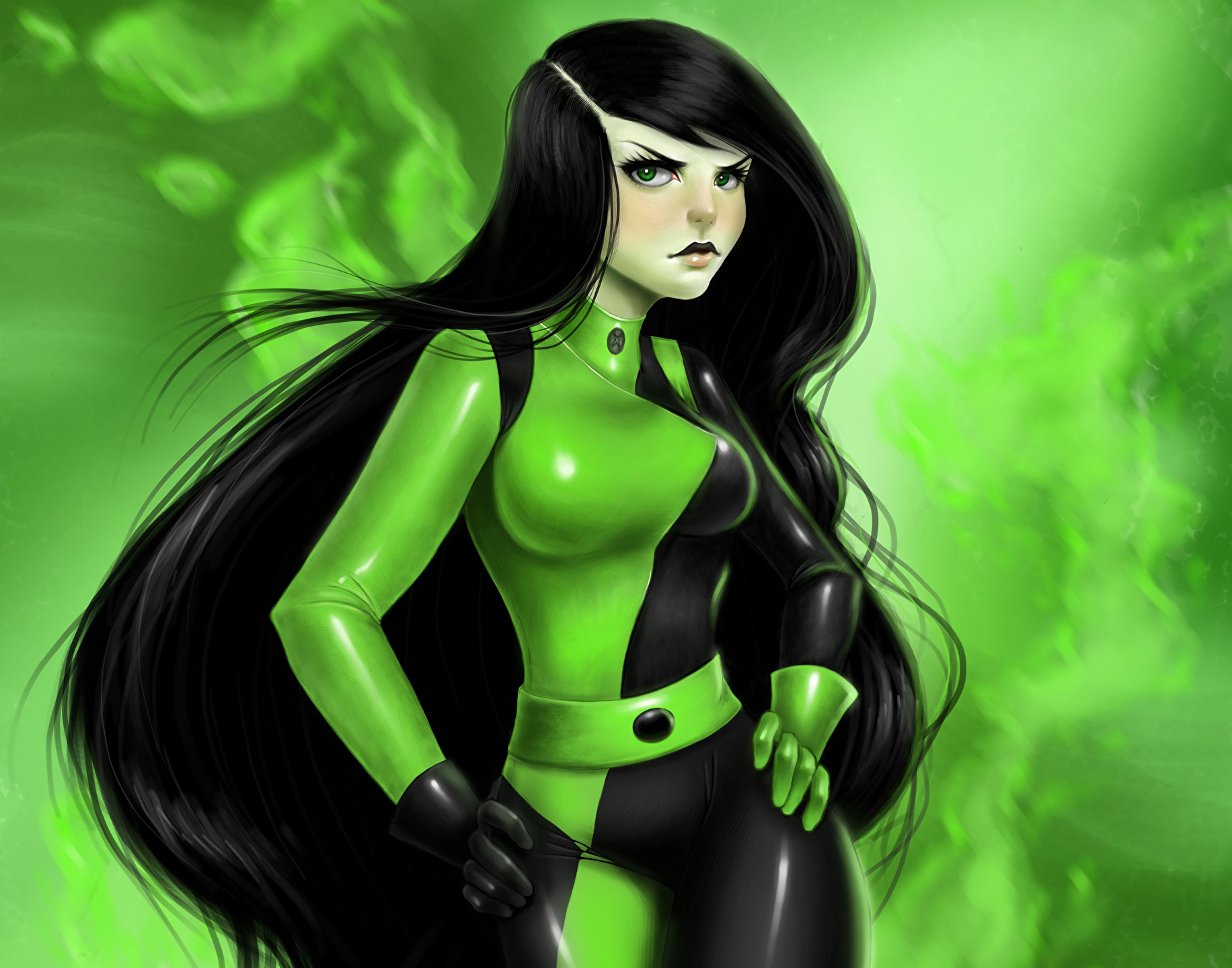 Dibujo Animado Chica Pelo Negro - HD Wallpaper 