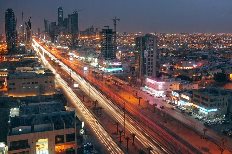 Riyadh, Urban, Skyline, Night, City, Saudi Arabia, - HD Wallpaper 