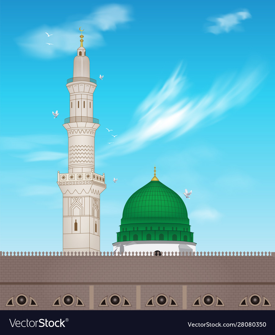 Madina Sharif Ka Drawing - HD Wallpaper 