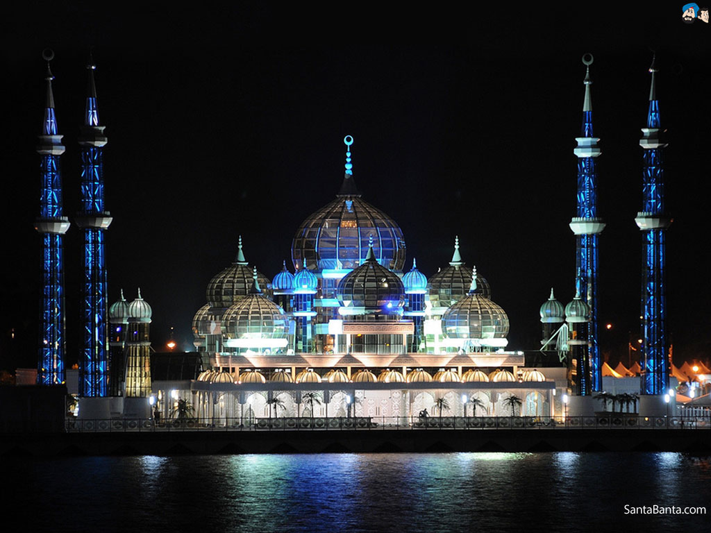 Mosques - Beautiful Mosque At Night - HD Wallpaper 