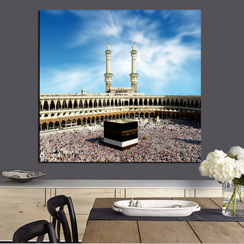 Print Al Haram In Mecca Islamic Sacred Shrines Muslim - HD Wallpaper 