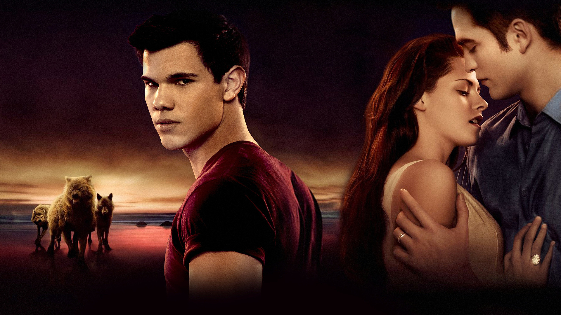 Photo Wallpaper Dawn, Wolf, Kristen Stewart, Robert - Twilight Saga Breaking Dawn Part 1 Edward - HD Wallpaper 