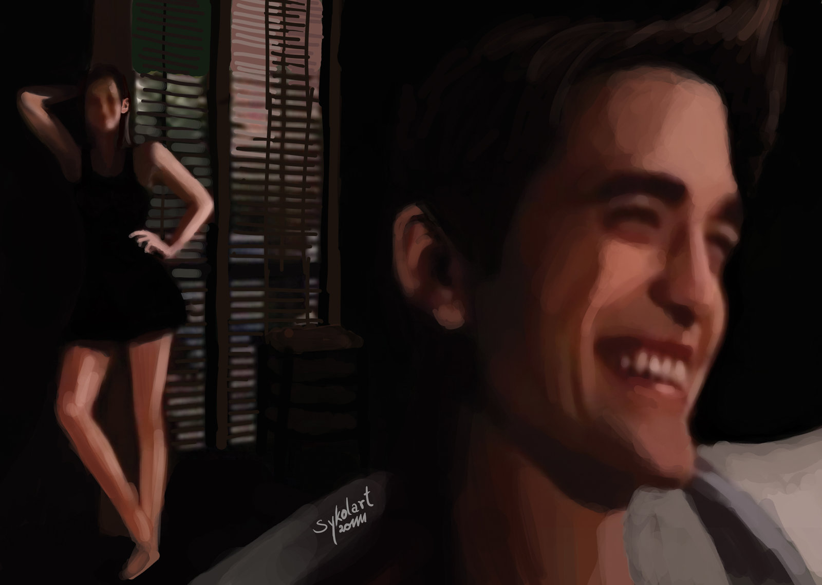 Art Twilight Bella Swan And Edward Cullen(robert Pattinson) - Robert Pattinson Smile Twilight - HD Wallpaper 