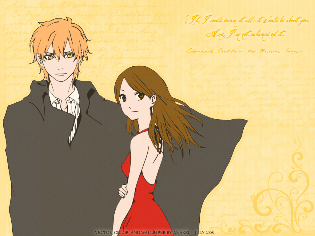 Ryuuji Gotsubo, Twilight, Edward Cullen, Bella Swan, - Cartoon - HD Wallpaper 