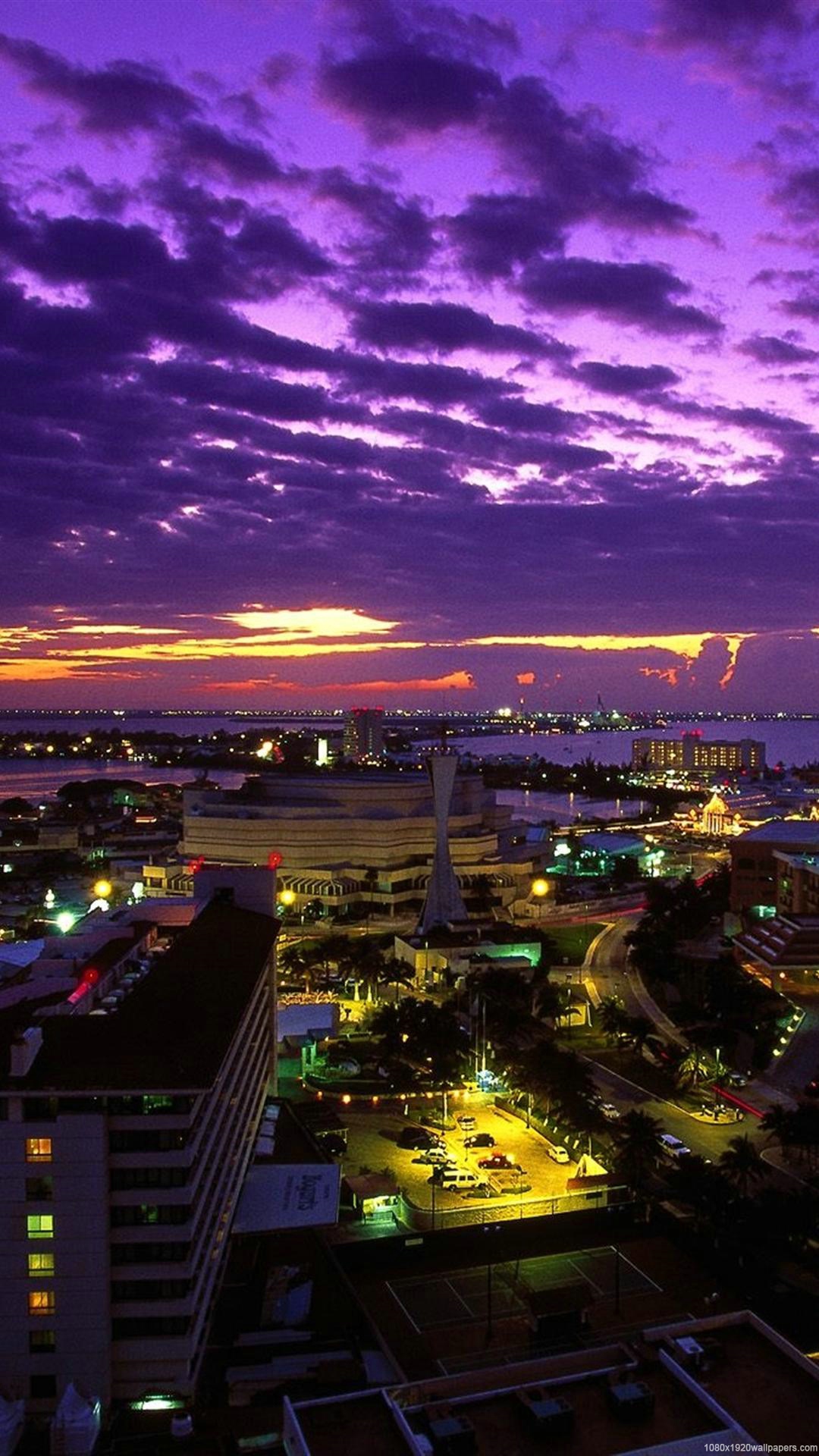 Twilight Nature Wallpapers Hd - Cancun Mexico At Night - HD Wallpaper 