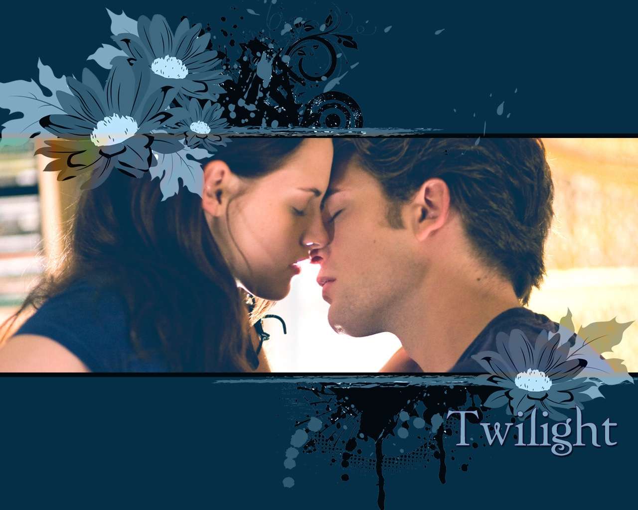 Edward And Bella Kissing Wallpaper - HD Wallpaper 