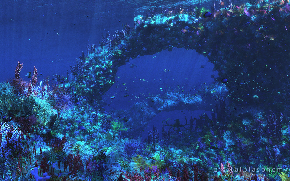 Octopus's Garden Realistic Backgrounds - HD Wallpaper 