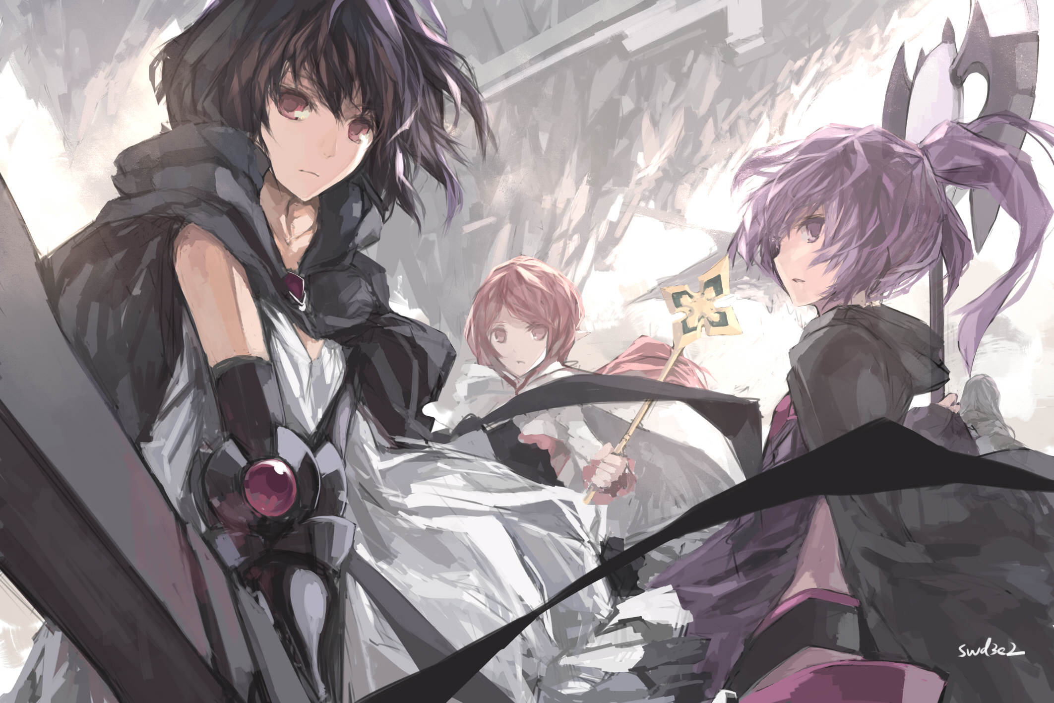 Black Hair Female Anime Cape - HD Wallpaper 