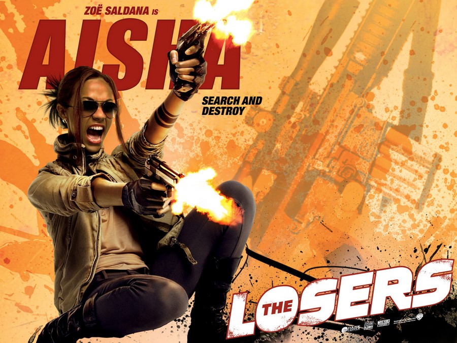 Wallpaper Losers, Zoe Saldana, Gun, Aisha, Movies - Zoe Saldana The Losers - HD Wallpaper 