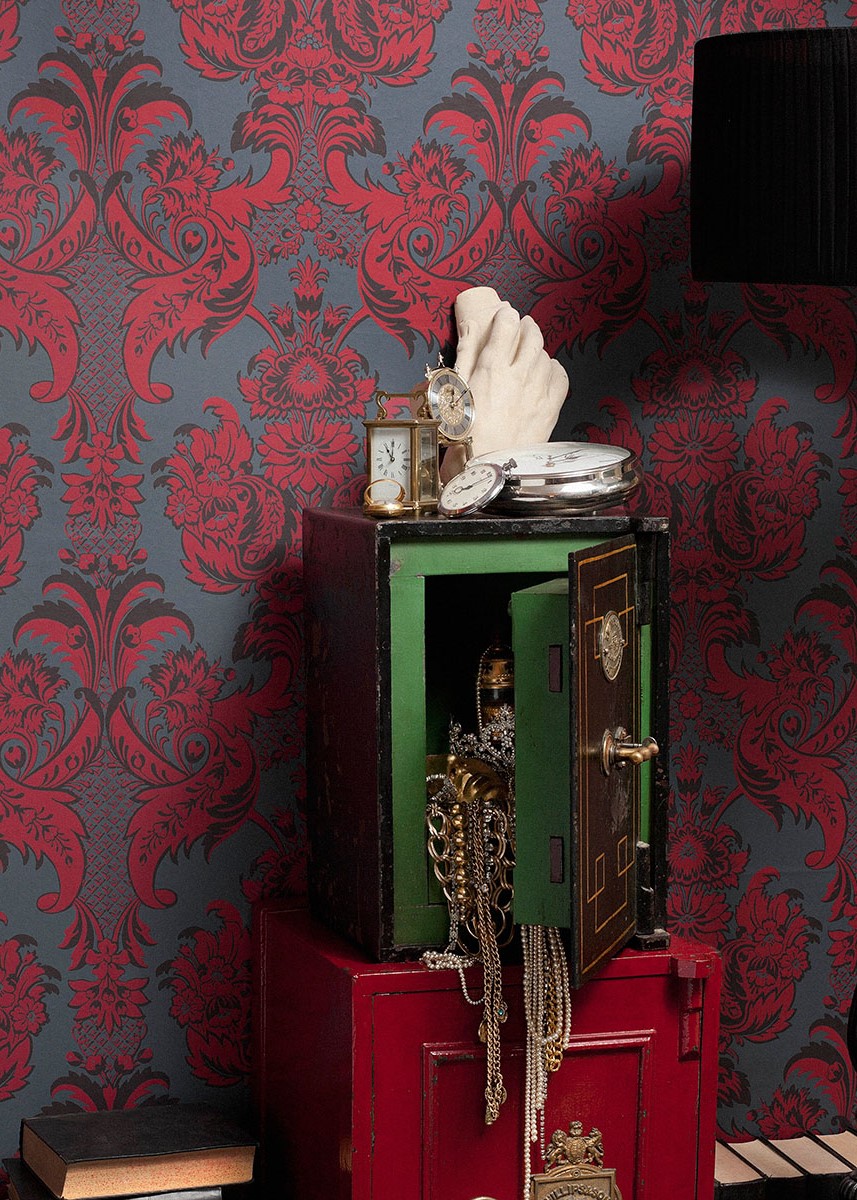 Cole And Son Wyndham Wallpaper - Damask Wallpaper Red Aus - HD Wallpaper 