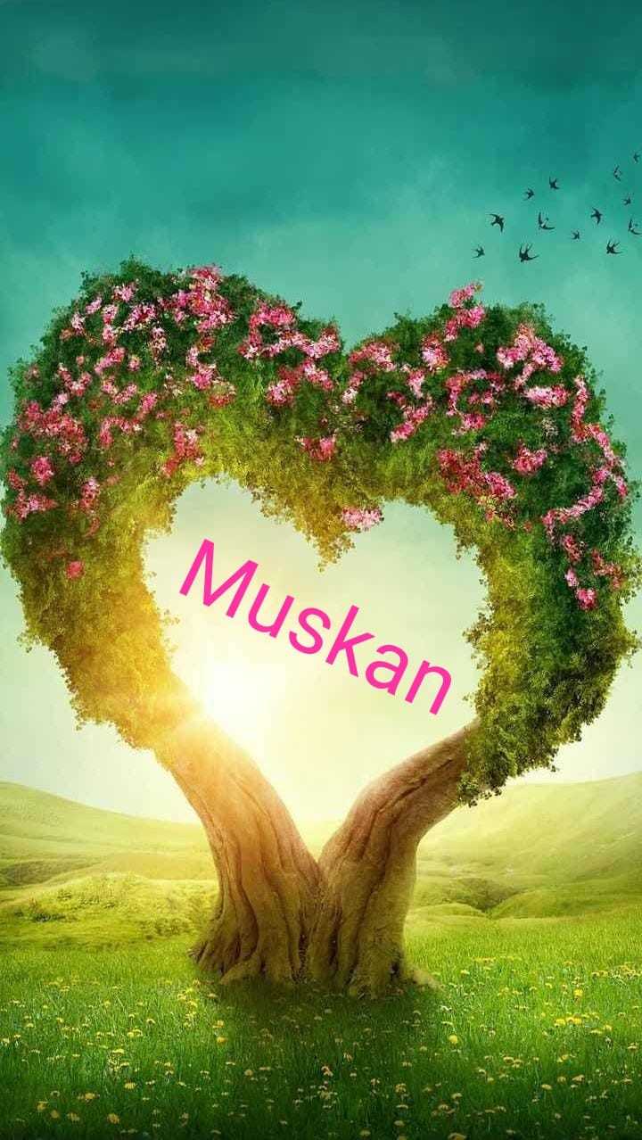 Muskan Name Design - Heart Shaped Tree Background - HD Wallpaper 